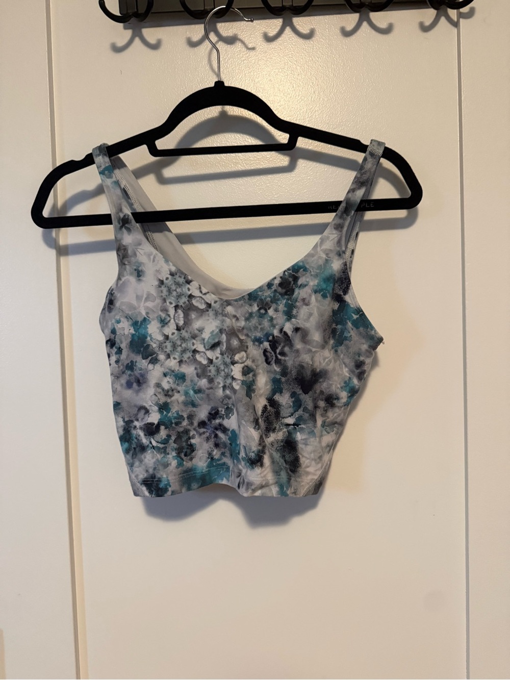 lululemon athletica Floral Watercolor Cropped Tank - Teal & Gray